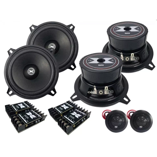 Excursion SHX-5C dB  2-drożny samochodowy zestaw głośnikowy: 4 woofery 130mm, 2 tweetery 25mm, 4 zwrotnice - 1.5ohm, 150/300W, 94dB, 45-21000Hz, głęb.